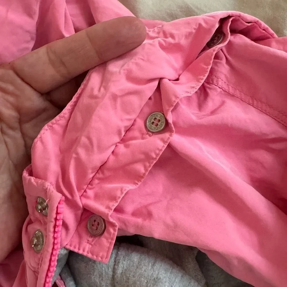 Diesel Jacket Baby Girl 12M Pink Hooded Full Zip Windbreaker